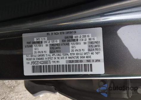 2016 Mazda Cx-5 Grand Touring из США, поврежденный, VIN JM3KE2DY4G0899579